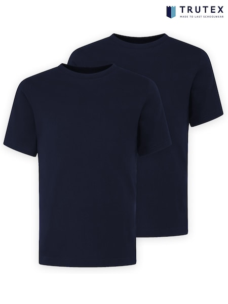 Trutex Basics 100% Cotton T-Shirts 2 Pack (F87738) | £16 - £18