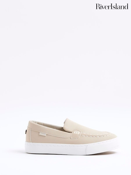 River Island Natural Boys Stone Smart Casual Loafers (F87741) | £24