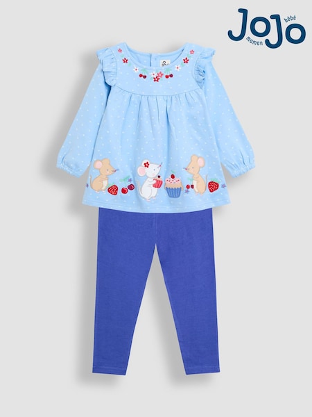 Jojo Maman Bébé Blue Top Leggings Set (F87751) | £27 - £29