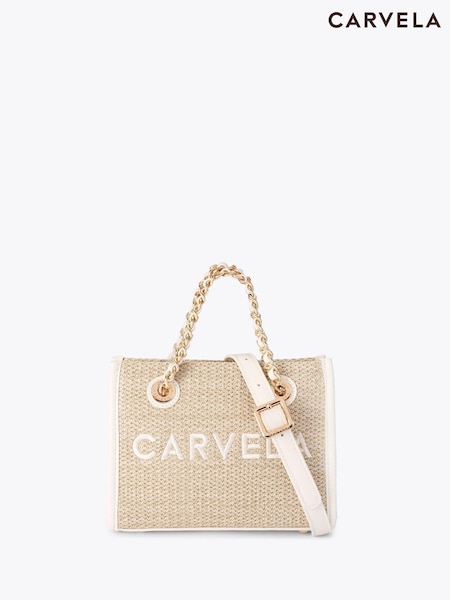 Carvela Cream Sorrento Mirco Raffia Bag (F87919) | £99