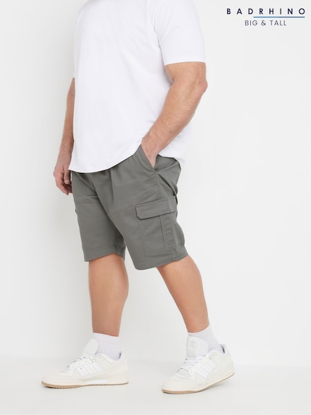 BadRhino Big & Tall Grey Strech Elastic Cargo Shorts (F87937) | £32
