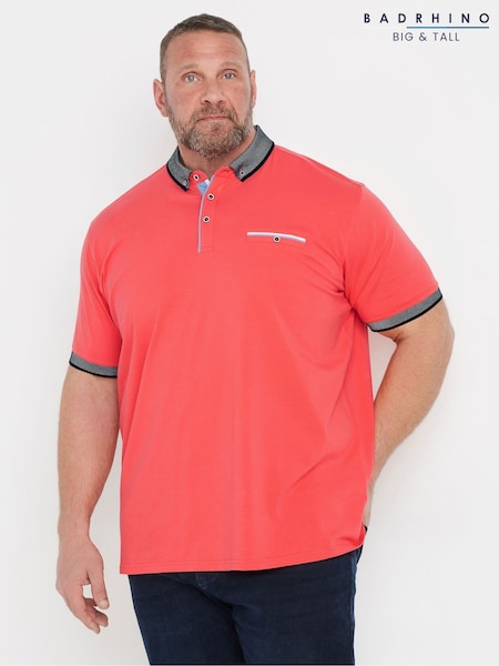 BadRhino Big & Tall Orange Chambray Pocket Polo Shirt (F87977) | £29