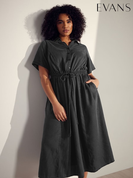 Evans TENCEL™ Black Dress (F87989) | £53
