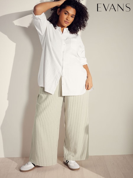 Evans Linen Rich White Shirt (F87991) | £39