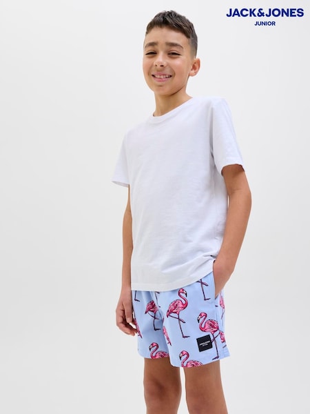 JACK & JONES JUNIOR  Tropical Fish Print Swim Shorts (F88179) | £15