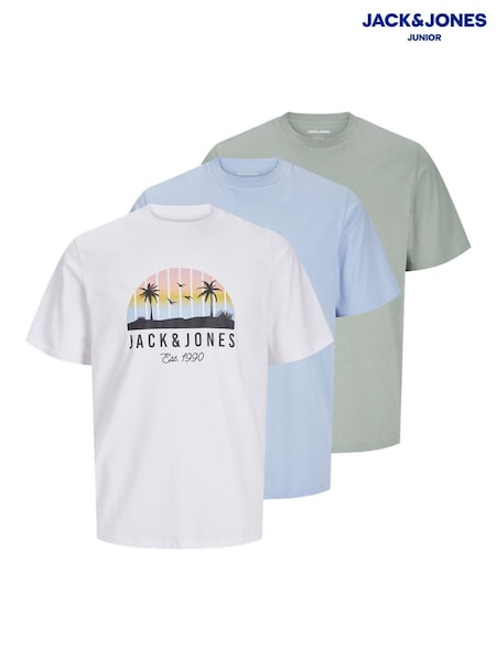 Pack Palm Print Short Sleeve T-Shirts (F88180) | £28