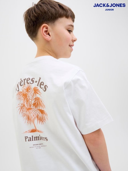 JACK & JONES Junior White Short Sleeve Back Print T-Shirt (F88189) | £15