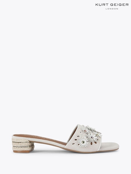 Kurt Geiger London Cream Flower Low Sandals (F88226) | £169