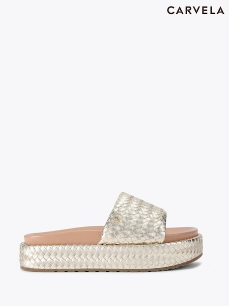 Carvela Gold Lucca Flatform Sandals (F88325) | £129