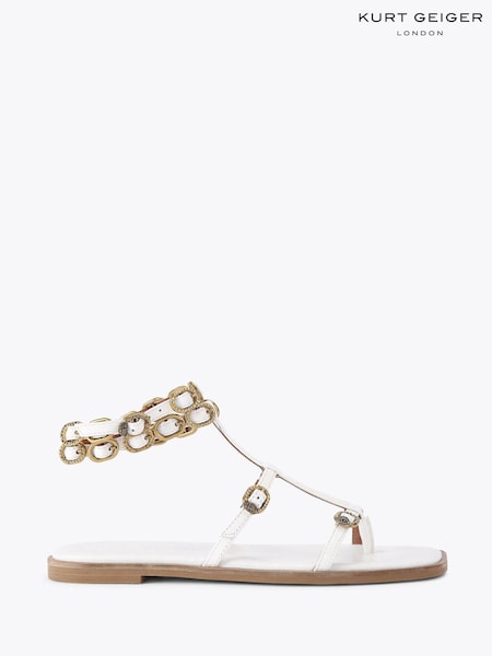 Kurt Geiger London White Regent Flat Gladiator Sandals (F88348) | £179