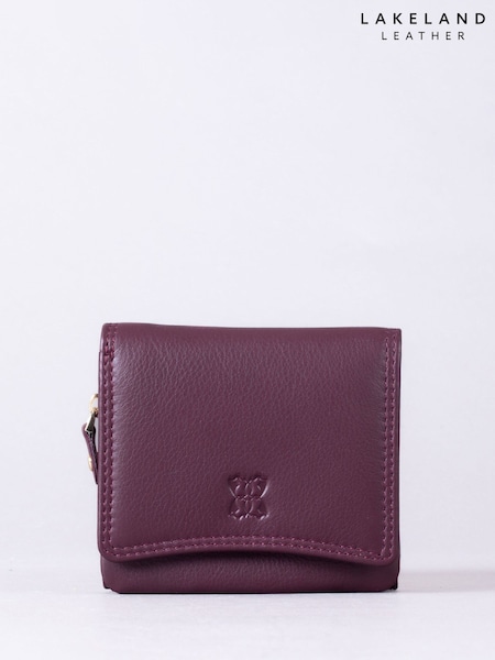 Lakeland Leather Burgundy Small Leather Flapover Purse (F88403) | £22