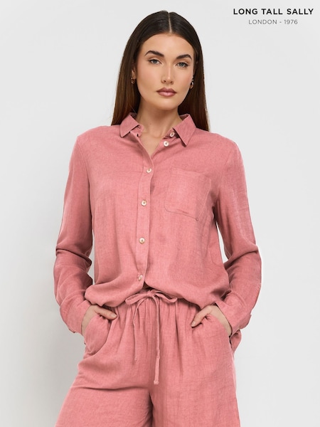 Long Tall Sally Pink Linen Shorts (F88472) | £29