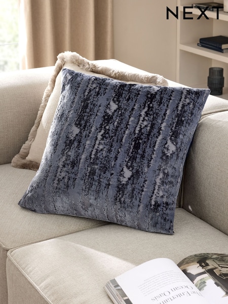 Navy 59 x 59cm Fem Chic Velvet Abstract Cushion (F88574) | £28