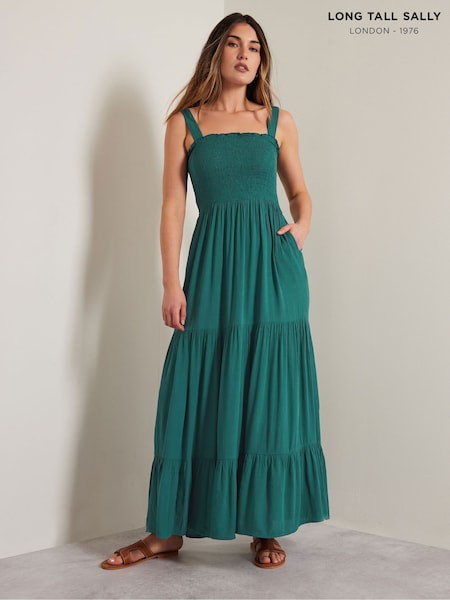 Long Tall Sally Green Strappy Tiered Dress (F88595) | £39