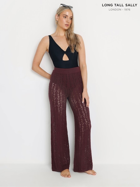 Long Tall Sally Purple Pointelle Knit Trousers (F88629) | £36
