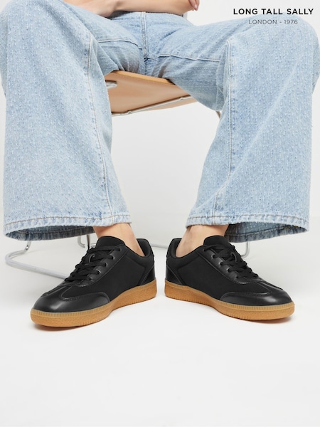 Long Tall Sally Black Retro Trainers (F88646) | £39