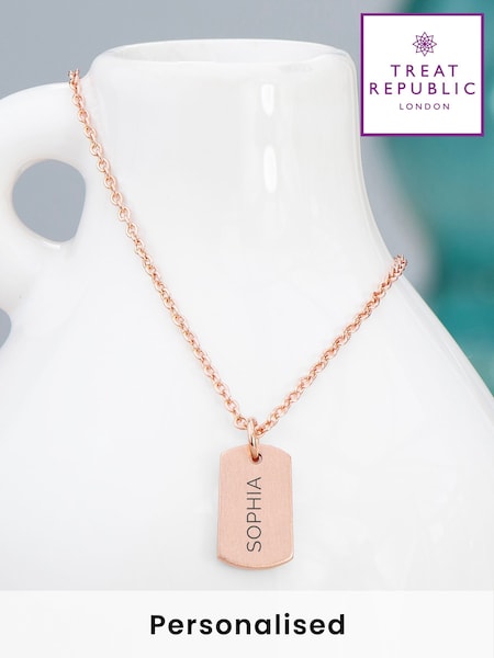 Treat Republic Personalised Name Tag Necklace (F88754) | £25