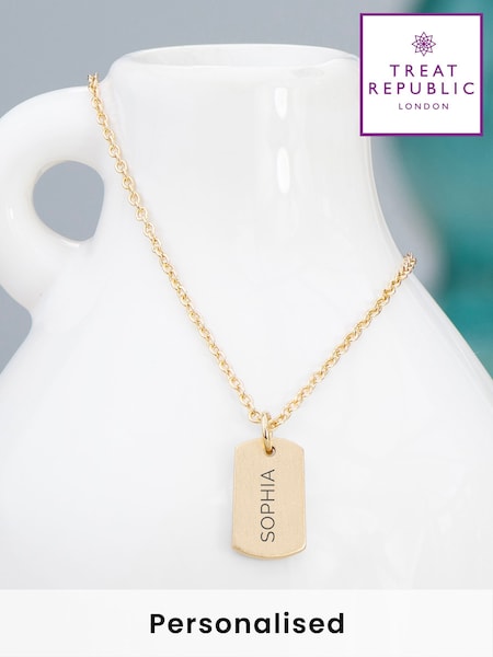 Treat Republic Personalised Name Tag Necklace (F88758) | £25