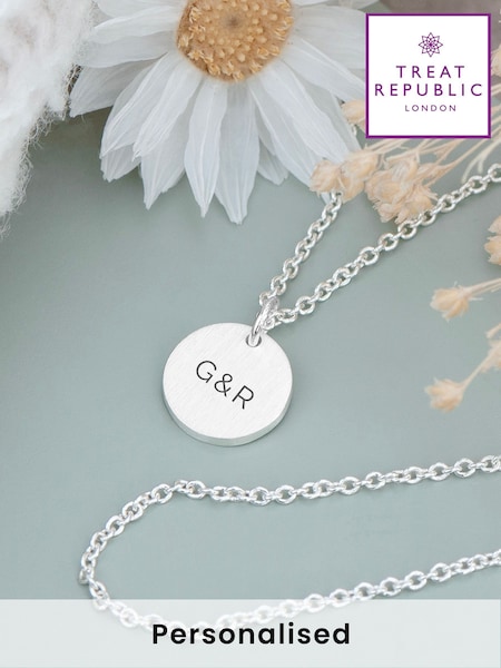 Treat Republic Personalised Monogrammed Round Tag Necklace (F88763) | £25