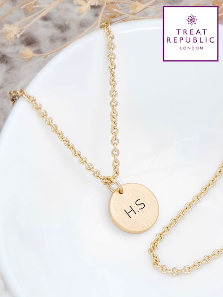 Treat Republic Personalised Monogrammed Round Tag Necklace (F88773) | £25