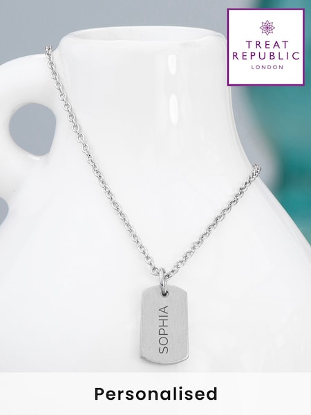 Treat Republic Personalised Name Tag Necklace (F88781) | £25