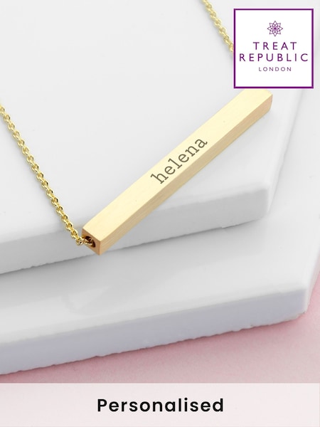 Treat Republic Personalised Horizontal Bar Necklace (F88812) | £25