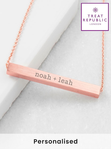Treat Republic Personalised Horizontal Bar Necklace (F88822) | £25