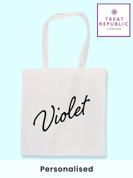 Treat Republic Personalised Name Tote White Bag (F88826) | £19