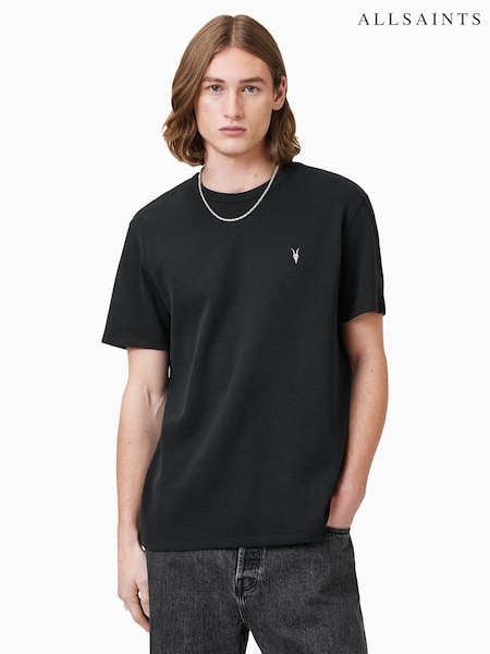AllSaints Black 100% Organic Cotton Ellis Crew T-Shirt (F88957) | £55
