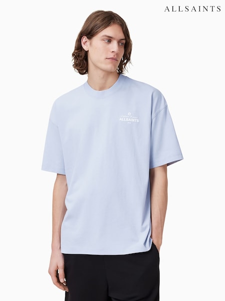 AllSaints Blue 100% Organic Cotton Soleil Crew T-Shirt (F88970) | £59