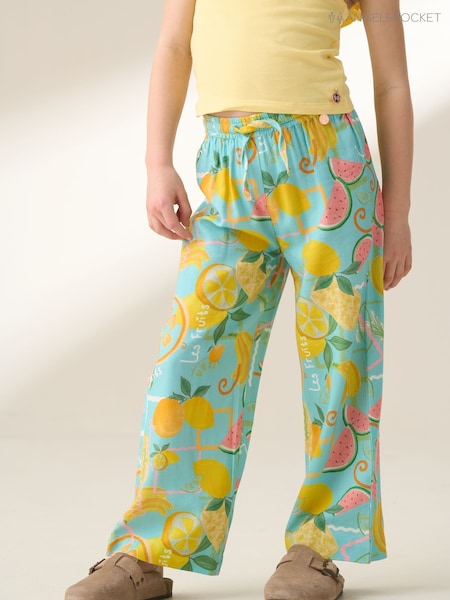 Angel & Rocket Blue Lyla Fruit Print Trousers (F88986) | £22 - £26