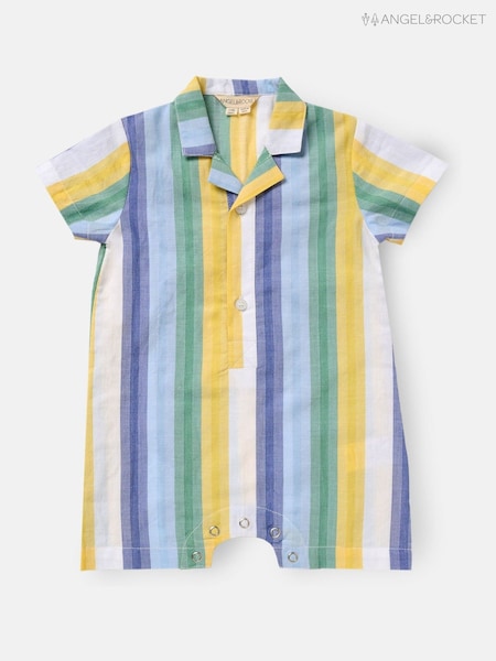 Angel & Rocket Multi Jax Woven Stripe 100% Cotton Romper (F89002) | £20