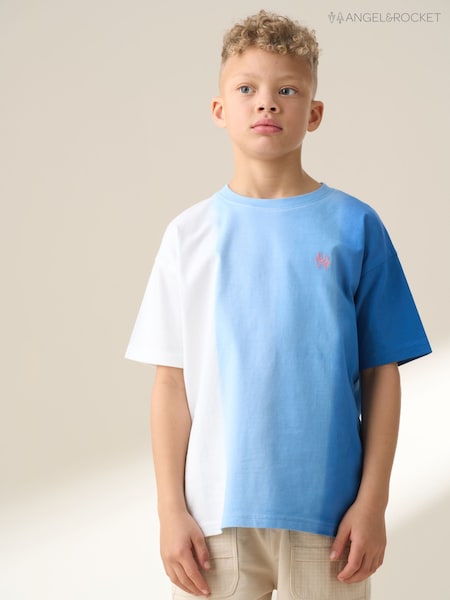 Angel & Rocket Blue Brad Ombre Washed 100% Cotton T-Shirt (F89033) | £12 - £16