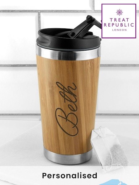 Treat Republic Personalised Bamboo Travel Mug (F89216) | £25