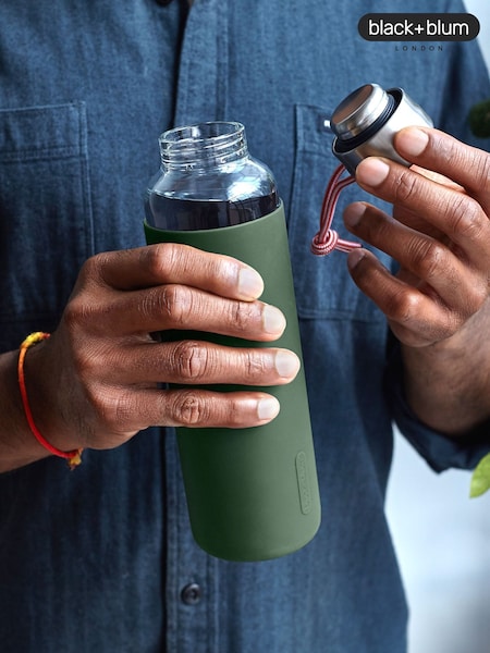 Black & Blum Olive Glass Water Bottle (F89282) | £32