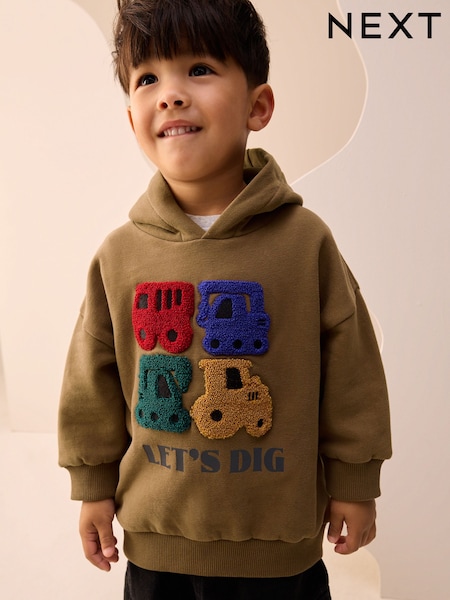Rust Brown Long Sleeve Printed Hoodie (3mths-7yrs) (F89364) | £14 - £16