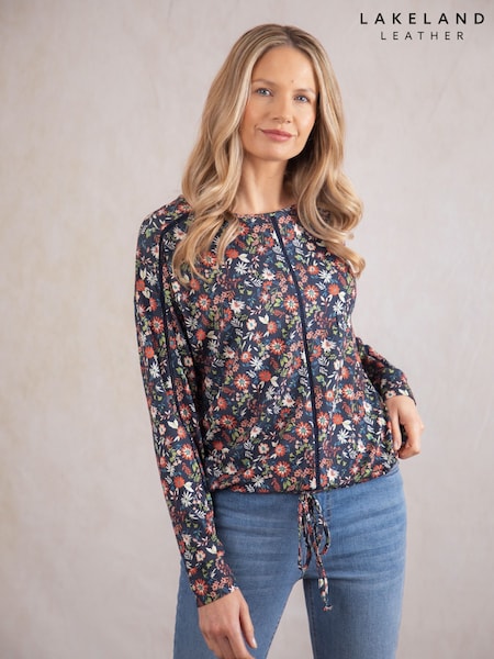 Lakeland Clothing Blue Iris Floral Print Blouse (F89434) | £40