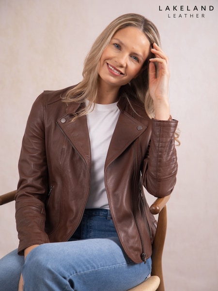 Lakeland Leather Brown Tarn Biker Jacket (F89513) | £279