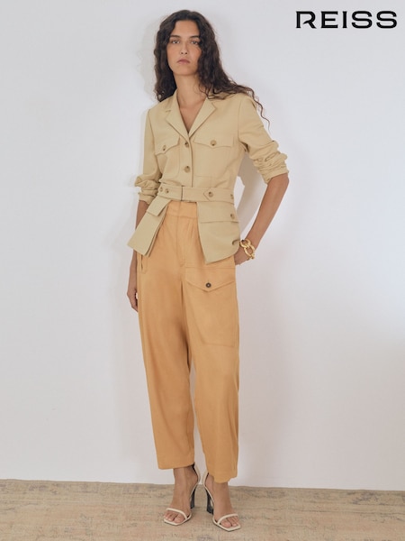 Reiss Neutral Alex Atelier Belted Utility Jacket (F89535) | £445