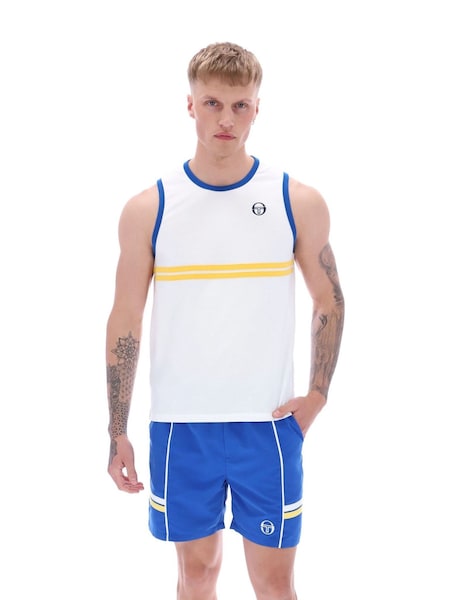 Sergio Tacchini White Slim Fit Dallas 100% Cotton Tank Top (F89560) | £25