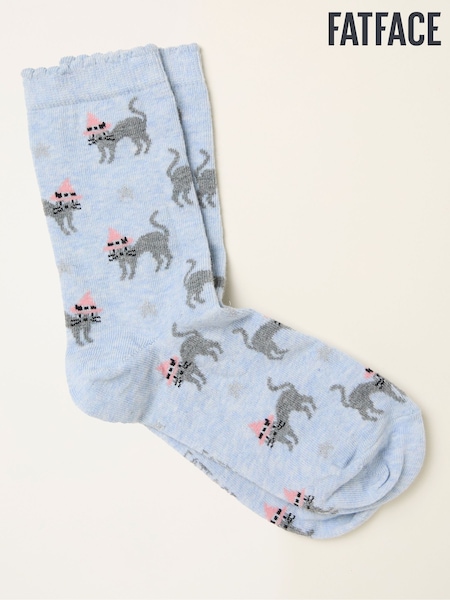 FatFace Blue Halloween Cat Socks (F89613) | £7.50