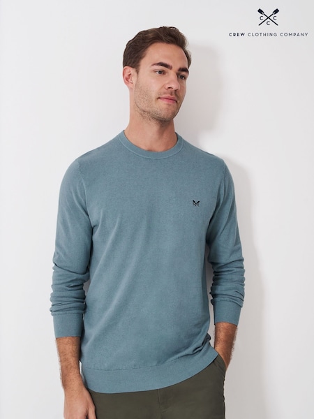 Crew Clothing Company Blue Cotton and Linen T-Shirt (F89708) | £60