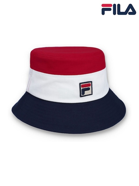 Fila Red Marco Tri Colour Bucket 100% Cotton Hat With Heritage Logo (F89806) | £28