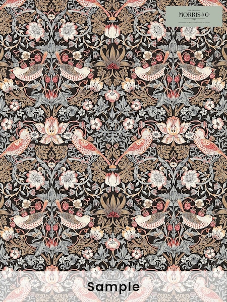 Morris & Co Old Fashioned Strawberry Thief Bedford Park A4 Wallpaper Sample (F89826) | £1