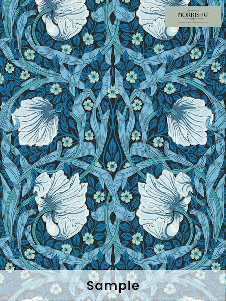 Morris & Co Midnight or Opal Pimpernel Bedford Park A4 Wallpaper Sample (F89828) | £1