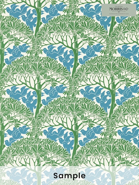Morris & Co Garden Green The Savaric Bedford Park A4 Wallpaper Sample (F89829) | £1