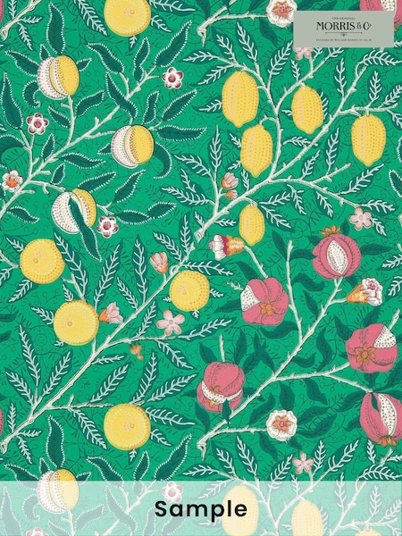 Morris & Co Tangled Green Fruit Bedford Park A4 Wallpaper Sample (F89831) | £1