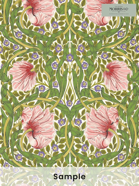 Morris & Co Sap Green or Strawberry Pimpernel Bedford Park A4 Wallpaper Sample (F89833) | £1