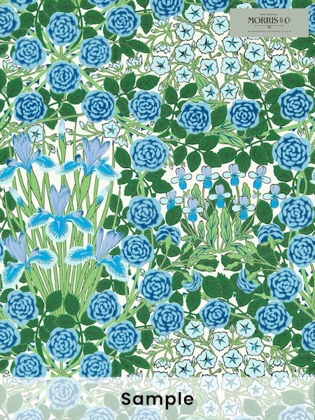 Morris & Co Peacock or Opal Campanula Bedford Park A4 Wallpaper Sample (F89840) | £1