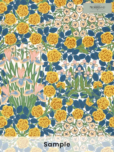 Morris & Co Autumn Garden Campanula Bedford Park A4 Wallpaper Sample (F89848) | £1